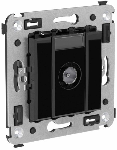 Розетка TV Проходная без рамки DKC Avanti 1-м. черный квадрат фото Розетка TV Проходная без рамки DKC Avanti 1-м. черный квадрат картинка